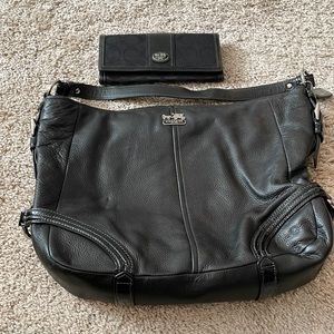 COACH black purse and wallet